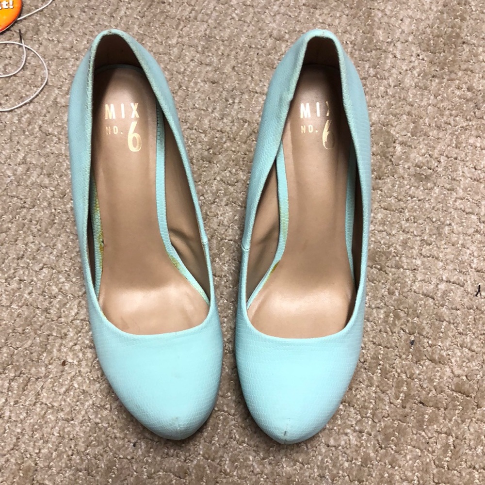 Blue platform stiletto